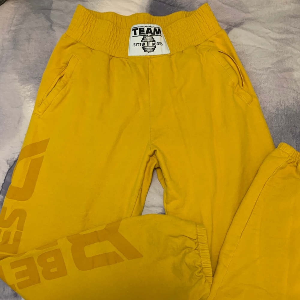 Better Bodies yellow sweat pants